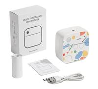 Mini Imprimante Thermique Portable, Mini Imprimante Portable à Autocollants sans Encre avec Rouleaux de Papier Autocollant, Blueteeth et Contrôle APP, Étiqueteuse de poche pour Albums, Loisirs Créati