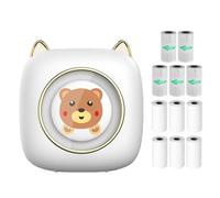 Mini imprimante thermique portable sans fil avec connexion BT 203 DPI pour étiquettes d'image, bricolage, liste de menos, notes, journal, reçus, autocollant instantané avec 6 rouleaux de papier