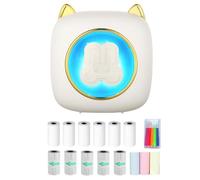 Mini imprimante thermique portable sans fil avec connexion BT 203 DPI pour étiquettes d'image, bricolage, liste de menos, notes, journal, reçus, autocollant instantané avec 6 rouleaux de papier