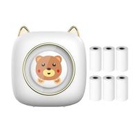 Mini imprimante thermique portable sans fil avec connexion BT 203 DPI pour étiquettes d'image, bricolage, liste de menos, notes, journal, reçus, autocollant instantané avec 6 rouleaux de papier