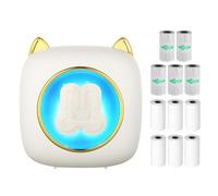 Mini imprimante thermique portable sans fil avec connexion BT 203 DPI pour étiquettes d'image, bricolage, liste de menos, notes, journal, reçus, autocollant instantané avec 6 rouleaux de papier