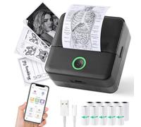 Mini imprimante thermique sans encre pour téléphone avec 10 rouleaux de papier, Bluetooth Print Pod Note Buddy, imprimante de poche portable pour photos, journaux, bricolage, compatible avec iOS et