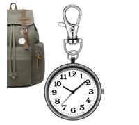 Mini infirmière montre - conception de pointeur silencieux, horloge de poche légère | Style clip analogique avec un mouvement sans tick pour étudiants, examens de soins infirmiers, travail, Black, Se