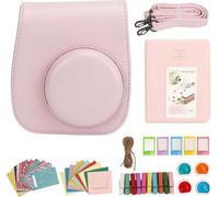 Mini Instant Camera Housse de protectionPolyuréthanepour Fujifilm Instax 12 avec filtres d'album colorés autocollants cadre suspendu rose