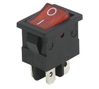 Mini-interrupteur à bascule - 4 pôles avec témoin lumineux rouge - Environ 250 V - 6,5 A - 2 positions : marche/arrêt