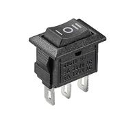 Mini interrupteur à bascule 9 x 13 mm, 3 broches 250 V 3 A AC/DC, (6 V, 9 V, 12 V, 24 V, 125 V) noir, rectangulaire, 3 pôles ON/OFF/ON