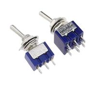 Mini interrupteur à bascule à verrouillage, ON-OFF-ON ON-ON 3 broches/6 broches 2/3 positions 102 103 202 203 AC 125 V/6 A 250 V/3 A 5 pièces(5PCS Cap)