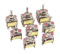 Mini interrupteur à bascule automatique E-TEN AC 250 V 16 A 2/3/4/6/12 broches ON-OFF-ON 2/3 positions contact argenté avec capuchon 10 pièces(E-TEN 1321)