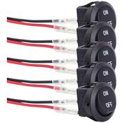 Mini interrupteur à bascule rond pour moto, interrupteur à bascule marche/arrêt 12 volts, interrupteur électrique marin automatique pré-câblé de 15cm Ignition Starter pour Voiture(5PCS Tybe A)