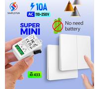 Mini interrupteur d'éclairage intelligent RF 110V 220V 230V, interrupteur mural sans fil auto-alimenté, sans prise en charge de la batterie, réglage de l'état de restauration de l'énergie only 1 Remot