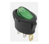 MINI INTERRUPTEUR OVALE LED VERT 25X17mm 10A 125V ON OFF 0/1 switch bascule