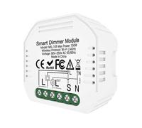 Mini interrupteur variateur WIFI 2,4G, Triac Dimmer, coupe de phase avec bouton, 220 V Max 150 W, APP TUYA Smart Life, 52 x 47 x 18 mm, utilise 2 poussoirs comme inverseur
