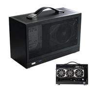 Mini ITX Boîtier PC - Boîtier de bureau compact, design fin, installation | sans outil, panneaux en maille ventilée | Support de petit facteur de forme pour configurations de centre