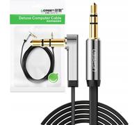 Mini Jack angulaire 3.5Mm Aux Ugreen Av119 Flat 2M Cable (Black)