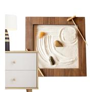 Mini jardin zen - Table de sable d'inspiration zen pour bureau et décoration intérieure | Kit d’artisanat de paysage miniature | Décor de relaxant | Cadeau parfait pour la maison et le bureau