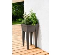 Espace potager sur pieds - EDA - Veg&Table Aromatique - 23 L - Pour Balcon - 38,5 x 38,5 x H. 68 cm - Gris Anthracite