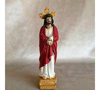 Mini Jesus Statue Christ Sculpture Statisture Religieuse Figurine Catholic Decon Gift Home Indoor Living Room Decoration Ornement for Catholics, A Art Collection