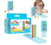 Mini jeu de coloriage, jeu de défi Colorstack avec 40 anneaux de couleur | Jeu de voyage adapté à la poche avec un jeu d'empilage passionnant de couleur assortie rapide pour le plaisir de la famille