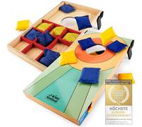 Mini Jeu de Cornhole pour Enfants ; Jeu d'adresse intérieur & extérieur avec Sacs de Sable ; Idéal pour la Chambre d'enfant, Le Jardin et Les fêtes - Favorise la précision et Le Plaisir de Jouer.