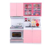 Mini Jeu de Rôle de Cuisine Rose, Four à Gaz, Micro-Ondes, Lave-Vaisselle, pour Les Enfants à Partir de 3 Ans pour à Cuisiner, avec Design Son et Lumière