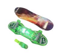 Mini jeu de touche : patin à doigt avec lumière LED, outil de patinage créatif, skateboard portable, kit d'entraînement de triche de rampe | ToyLight Up Skateboard avec matériau résistant