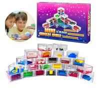 Mini Jeux de Patience, 24 pièces Jeux de Patience pour Enfants, Jeu de Patience pour Enfants, 3D Labyrinthe Cubes Billes Jouets Éducatifs pour Enfants, Jeu d'adresse pour Enfants Adultes