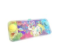 Mini Jeux d'Eau. Jeux d'Eau à Anneaux pour Filles et Garçons. Jeu d'Habileté de Voyage. Aquaplay. Water Game. Aqua Play. (Licorne 2 Boutons Jaune-Bleu)