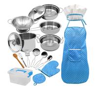 Mini Jouets De Cuisine Pour Enfants, 18 Pièces, Ensemble De Jouets De Cuisine, Maison De Jeu, Super Anti-Chute, En Acier Inoxydable, Développement Du Cerveau Des Enfants