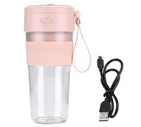 Mini Juicer Blender Blender USB RECHARGable 300 ml Extracteur de presse-agrumes de grande vitesse pour le bureau à domicile Voyage Green Rose Silicone PC Matériau 19x8x8cm (Rose)