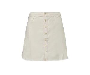 Mini jupe à chevrons boutonnée à plis femme QS Blanc 38