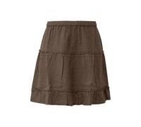 Mini jupe Ã©vasÃ©e Ã volants en mousseline femme QS Marron 44