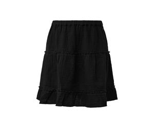 Mini jupe Ã©vasÃ©e en coton lÃ©ger Ã volants femme QS Noir 36