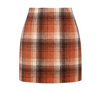 Mini Jupe Bodycon Sexy Jupe Fourreau Minijupe Femme en Laine Vintage Jupe À Plaid Ligne Jupe Crayon Taille Haute Jupe Tartan Mini Jupe Courte Rétro Jupe Courte Jupe Droite