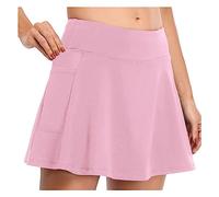 Mini jupe courte noire pour femme - Jupe courte de tennis avec poches courtes - Taille haute - Jupe patineuse évasée - Polyvalente - Jupe trapèze basique - Jupe plissée rose - Jupes athlétiques pour