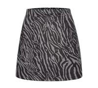 Mini Jupe Courte Sexy Femmes Taille Haute A-Ligne en Cuir Daim Jupe Courte Bureau Lady Street Wear Jupe S Zebragrey
