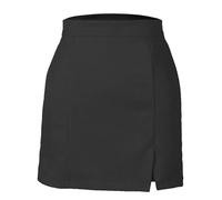 Mini Jupe Courte Sexy Femmes Taille Haute A-Ligne en Cuir Daim Jupe Courte Bureau Lady Street Wear Jupe XL Noir