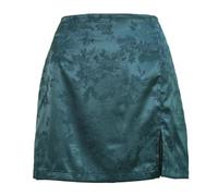 Mini Jupe Courte Sexy Floral Sexy Satin Jupes Courtes Femmes Streetwear Taille Haute Fermeture Éclair Bureau Dame Jupe Élégante M Vert Foncé