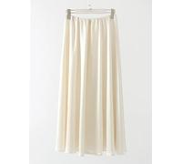 Mini Jupe Courte Sexy Jupes Longues pour Les Femmes Élégante Jupe De Bureau Dames Femmes Jupes en Satin Big Swing M Apricot
