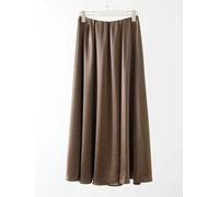 Mini Jupe Courte Sexy Jupes Longues pour Les Femmes Jupe De Bureau Élégante Dames Femmes Jupes en Satin Big Swing M Moka