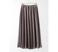 Mini Jupe Courte Sexy Jupes Longues pour Les Femmes Jupe De Bureau Élégante Dames Femmes Jupes en Satin Big Swing M Gris