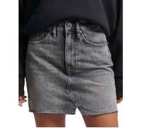 Mini-jupe en jean Vintage - SUPERDRY - finition ajustée - ourlet asymétrique - couleur Black marble 30