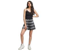 Mini jupe plissÃ©e Ã carreaux femme Superdry Noir S