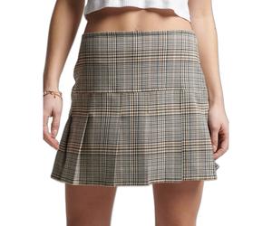 Mini jupe plissÃ©e en tweed femme Superdry Vintage Beige S