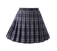 Mini jupe plissée à carreaux avec short pour fille, uniforme scolaire, tennis, patineur, jupe-short 2T-14 ans, Bleu marine/blanc, 6-7 Ans