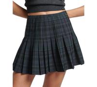 Mini jupe plissée à carreaux femme Superdry Bleu M