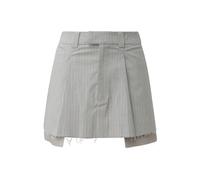 Mini jupe plissée à fines rayures femme QS Gris 36