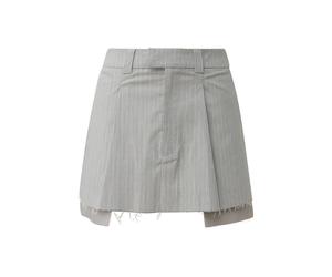 Mini jupe plissée à fines rayures femme QS Gris 38