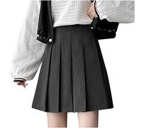Mini jupe plissée taille haute pour femme - Jupe courte taille élastique pour uniforme scolaire et quotidien d'été Mes commandes du jour 2025, gris, S
