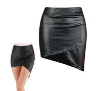 Mini jupe pour femmes, jupe courte à taille haute taille, skinny enveloppe skinny enveloppe de jupes ruchées pour le nocturne, noire ouverte mini jupe crayon, robe cocktail sexy slim pour rave de fête