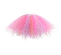 Mini jupe stretch noire pour fête, patchwork, jupe en tulle pour vacances, fête, tutu, ballet, hockey sur terrain, Rose, M